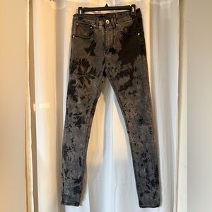 Kollar Men’s Black Floral Print Slim Jeans 30x31